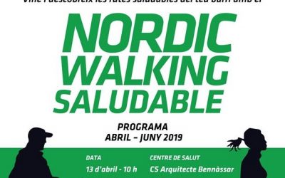 Nordic walking saludable al Centre de Salut Rafal Nou. Activitat gratuïta. Dissabte 1 de juny les 10h.